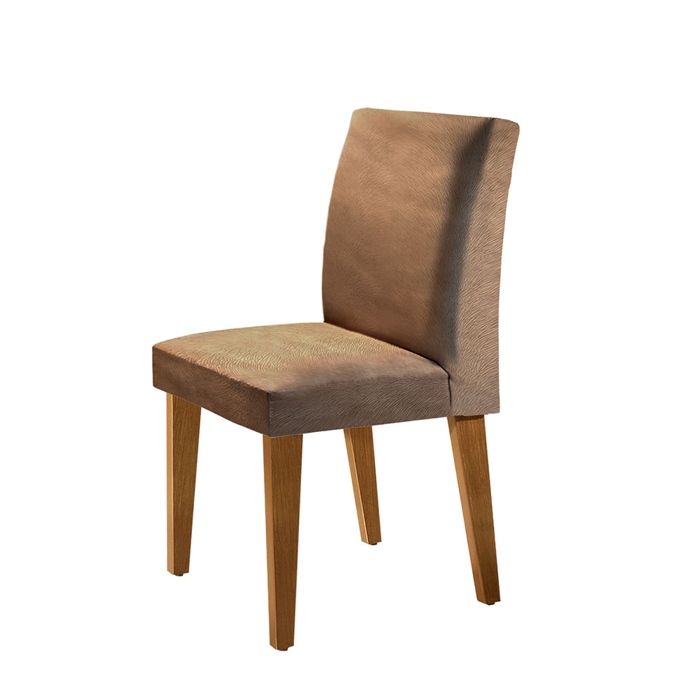 Conjunto de Mesa de Jantar Berlim I com Tampo de Vidro Off White e  4 Cadeiras Grécia Suede Chocolate