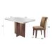 Conjunto de Mesa de Jantar Berlim I com Tampo de Vidro Off White e 4 Cadeiras Grécia Animalle Chocolate