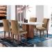 Conjunto de Mesa de Jantar Berlim I com Tampo de Vidro Off White e 4 Cadeiras Grécia Animalle Chocolate