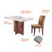 Conjunto de Mesa de Jantar Berlim I com Tampo de Vidro Off White e 4 Cadeiras Grécia Animalle Chocolate