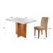 Conjunto de Mesa de Jantar Berlim I com Tampo de Vidro Off White e 4 Cadeiras Grécia Linho Turim