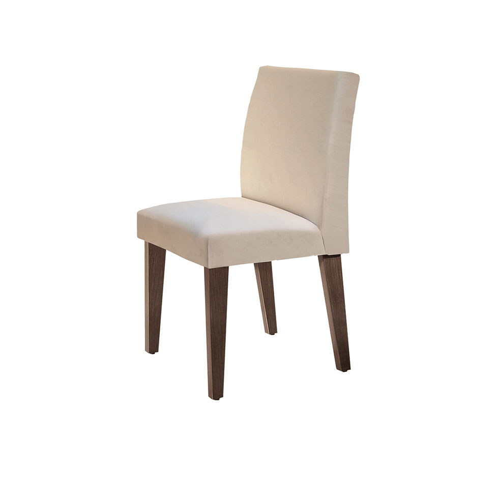 Conjunto de Mesa de Jantar Berlim I com Tampo de Vidro Off White e 4 Cadeiras Grécia Veludo Creme