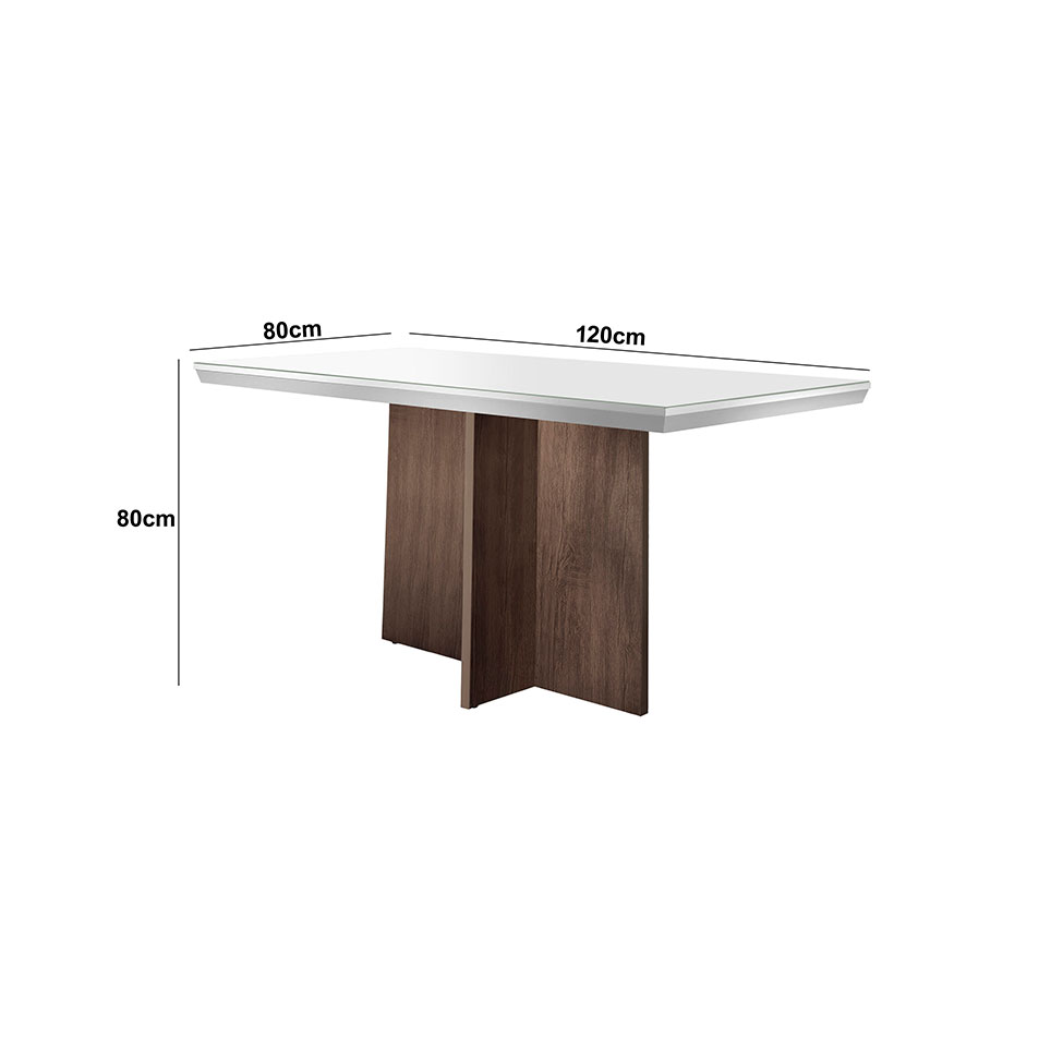Conjunto de Mesa de Jantar Berlim I com Tampo de Vidro Off White e 4 Cadeiras Grécia Veludo Creme