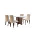 Conjunto de Mesa de Jantar Berlim I com Tampo de Vidro Off White e 4 Cadeiras Grécia Veludo Creme