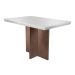 Conjunto de Mesa de Jantar Berlim II com Tampo de Vidro Off White e 4 Cadeiras Grécia Suede Amassado Chocolate