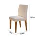 Conjunto de Mesa de Jantar Berlim II com Tampo de Vidro Off White e 4 Cadeiras Grécia Veludo Creme