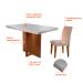 Conjunto de Mesa de Jantar Berlim II com Tampo de Vidro Off White e 4 Cadeiras Grécia Veludo Creme