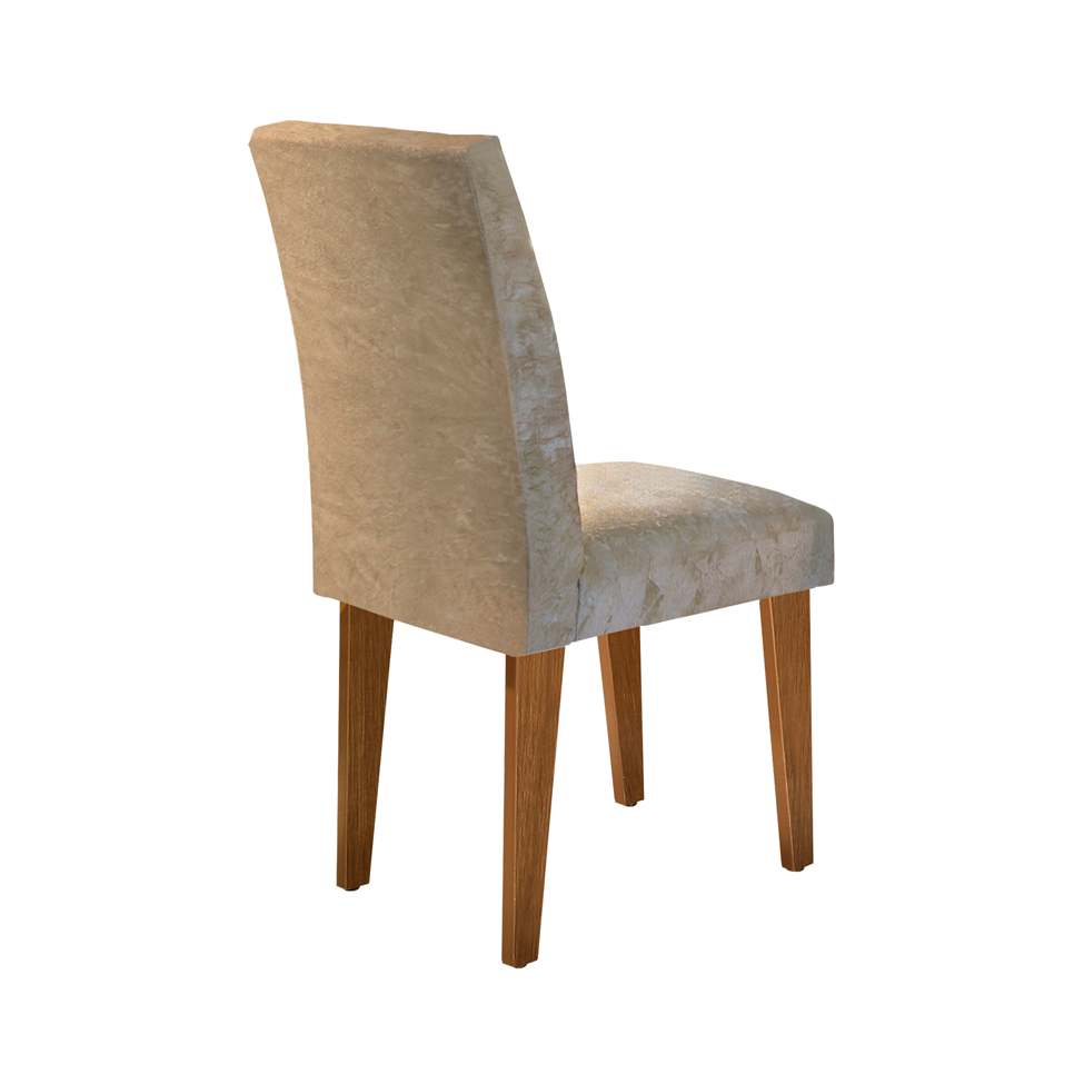 Conjunto de Mesa de Jantar Berlim III com Vidro 4 Cadeiras Grécia Suede Chocolate e Off White