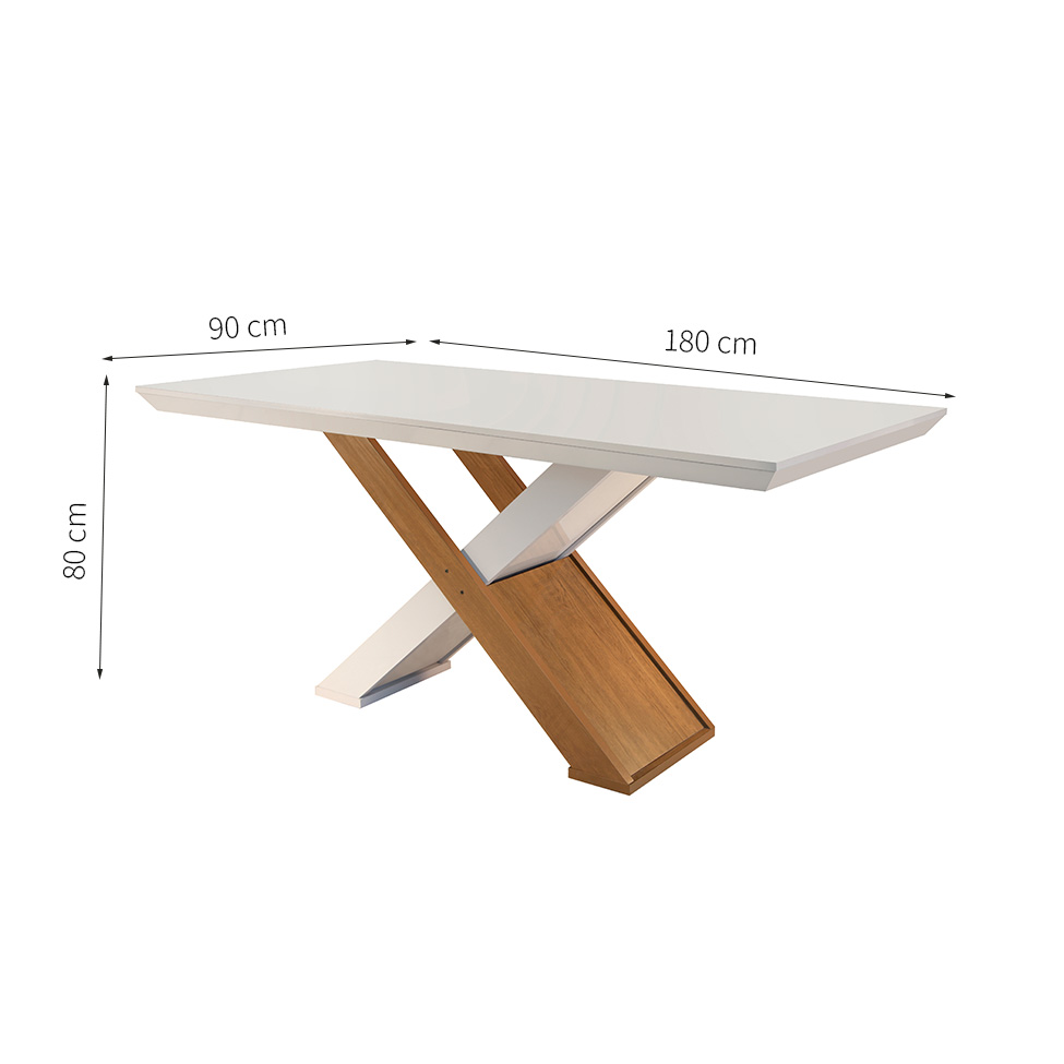 Conjunto de Mesa de Jantar Imperatriz com 6 Cadeiras Estofadas Grécia I Animalle Off White e Chocolate