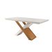 Conjunto de Mesa de Jantar Imperatriz com 6 Cadeiras Estofadas Grécia I Veludo Off White e Creme