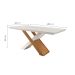 Conjunto de Mesa de Jantar Imperatriz com 6 Cadeiras Estofadas Grécia I Veludo Off White e Creme