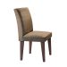 Conjunto de Mesa de Jantar Luna I com Vidro e 6 Cadeiras Grécia Veludo Chocolate e Off White