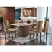 Conjunto de Mesa de Jantar Luna I com Vidro e 6 Cadeiras Grécia Veludo Chocolate e Off White