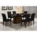Conjunto de Mesa de Jantar Luna II com Vidro e 6 Cadeiras Grécia Suede Castor e Preto