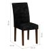 Conjunto de Mesa de Jantar Luna II com Vidro e 6 Cadeiras Grécia Suede Castor e Preto