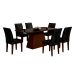 Conjunto de Mesa de Jantar Luna II com Vidro e 6 Cadeiras Grécia Suede Castor e Preto