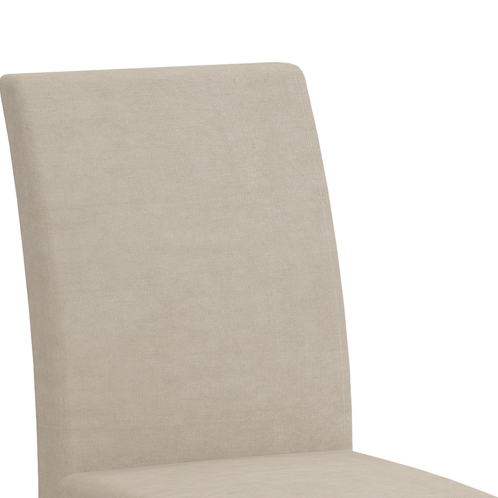 Conjunto de Mesa de Jantar Luna II com Vidro e 6 Cadeiras Grécia Veludo Castor e Creme