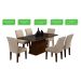 Conjunto de Mesa de Jantar Luna II com Vidro e 6 Cadeiras Grécia Veludo Castor e Creme