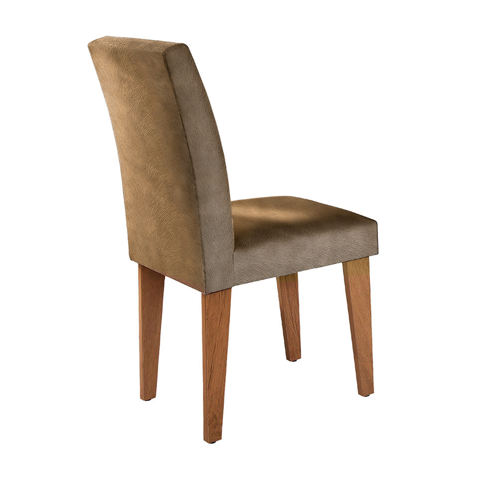 Conjunto de Mesa de Jantar Luna com 4 Cadeiras Estofadas Grécia Suede Off White e Imbuia