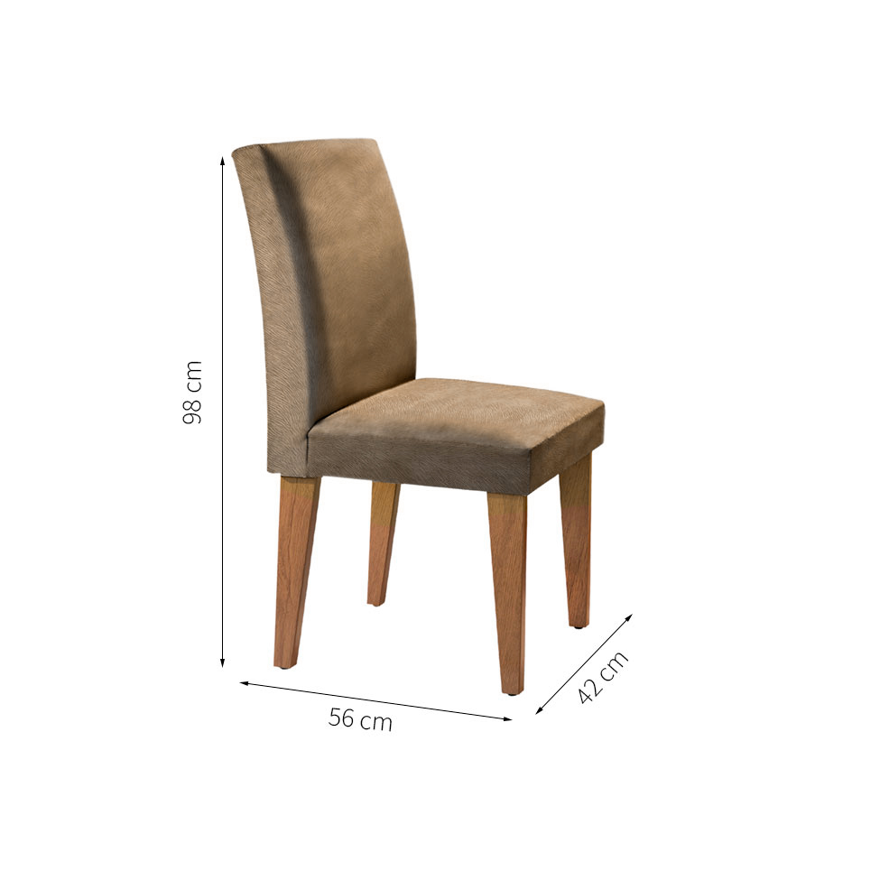 Conjunto de Mesa de Jantar Luna com 4 Cadeiras Estofadas Grécia Suede Off White e Imbuia