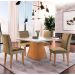 Conjunto de Mesa de Jantar Luna com 4 Cadeiras Estofadas Grécia Suede Off White e Imbuia