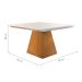 Conjunto de Mesa de Jantar Luna com 4 Cadeiras Estofadas Grécia Veludo Creme e Imbuia