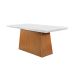 Conjunto de Mesa de Jantar Luna com 6 Cadeiras Estofadas Grécia I Veludo Off White e Creme