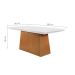 Conjunto de Mesa de Jantar Luna com 6 Cadeiras Estofadas Grécia I Veludo Off White e Creme