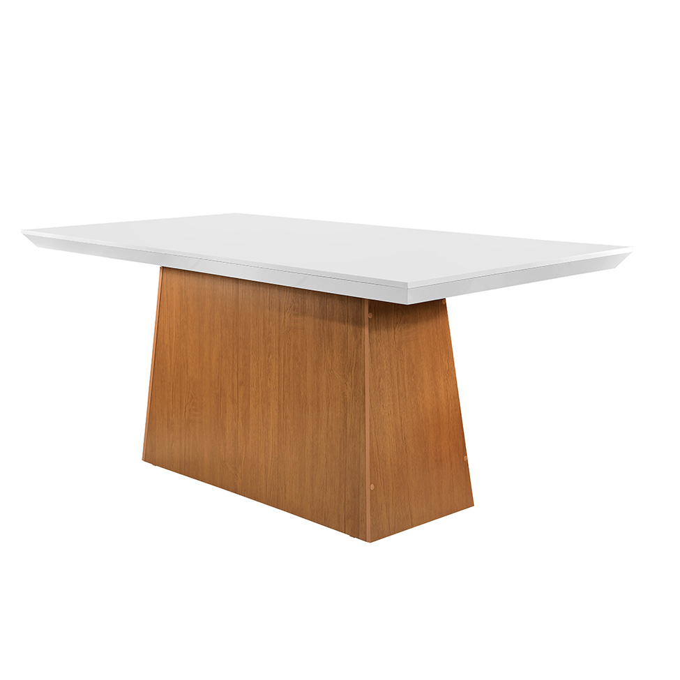 Conjunto de Mesa de Jantar Luna com 6 Cadeiras Estofadas Lunara I Animalle Off White e Chocolate