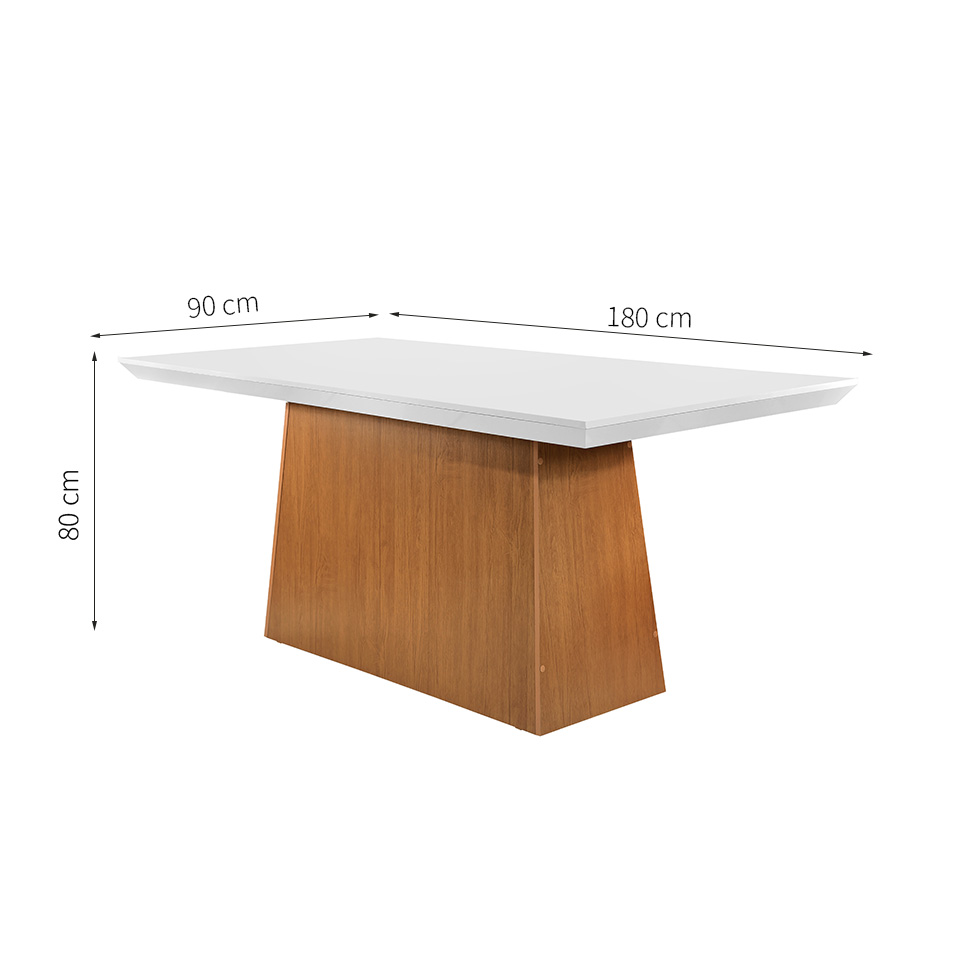Conjunto de Mesa de Jantar Luna com 6 Cadeiras Estofadas Lunara I Animalle Off White e Chocolate