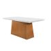 Conjunto de Mesa de Jantar Luna com 6 Cadeiras Estofadas Lunara I Veludo Off White e Creme