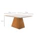 Conjunto de Mesa de Jantar Luna com Tampo Off White e 4 Cadeiras Grécia Suede Chocolate e Imbuia