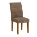 Conjunto de Mesa de Jantar Luna com Tampo Off White e 4 Cadeiras Grécia Suede Chocolate e Imbuia