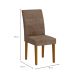 Conjunto de Mesa de Jantar Luna com Tampo Off White e 4 Cadeiras Grécia Suede Chocolate e Imbuia