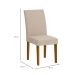 Conjunto de Mesa de Jantar Luna com Tampo Off White e 4 Cadeiras Grécia Veludo Creme e Imbuia