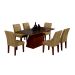 Conjunto de Mesa de Jantar Luna com Vidro e 6 Cadeiras Grécia Castor Preto Com Animalle Chocolate