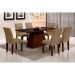 Conjunto de Mesa de Jantar Luna com Vidro e 6 Cadeiras Grécia Castor Preto Com Animalle Chocolate