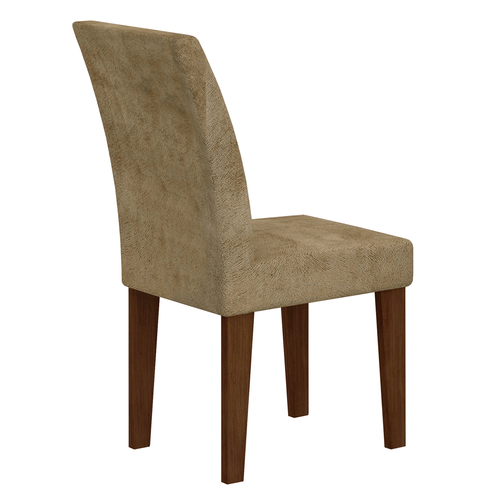 Conjunto de Mesa de Jantar Luna com Vidro e 6 Cadeiras Grécia Castor Preto Com Animalle Chocolate