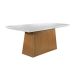 Conjunto de Mesa de Jantar Luna com Vidro e 6 Cadeiras Grécia Veludo Chocolate e Off White