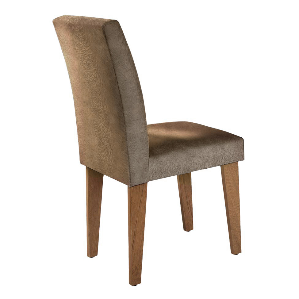 Conjunto de Mesa de Jantar Luna com Vidro e 6 Cadeiras Grécia Veludo Chocolate e Off White