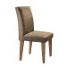 Conjunto de Mesa de Jantar Luna com Vidro e 6 Cadeiras Grécia Veludo Chocolate e Off White