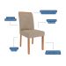 Conjunto de Mesa de Jantar Oval com Tampo de Vidro Off White Ester e 6 Cadeiras Fernanda Linho Bege e Cinamomo