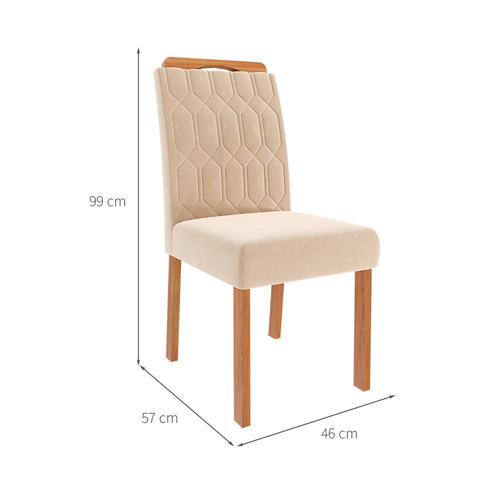 Conjunto de Mesa de Jantar Oval com Tampo de Vidro Off White Valentina e 6 Cadeiras Paola Suede Nude e Cinamomo