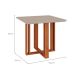 Conjunto de Mesa de Jantar Quadrada Com Tampo MDF Off White Flora e 4 Cadeiras Fernanda Linho Grafite e Cinamomo