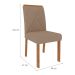 Conjunto de Mesa de Jantar Quadrada com Tampo de Vidro Off White Ana e 8 Cadeiras Fernanda Linho Bege e Nature