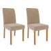 Conjunto de Mesa de Jantar Quadrada com Tampo de Vidro Off White Ana e 8 Cadeiras Fernanda Suede Nude e Nature