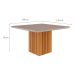 Conjunto de Mesa de Jantar Quadrada com Tampo de Vidro Off White Ana e 8 Cadeiras Paola Suede Nude e Nature