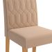 Conjunto de Mesa de Jantar Quadrada com Tampo de Vidro Off White Ana e 8 Cadeiras Paola Suede Nude e Nature