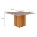Conjunto de Mesa de Jantar Quadrada com Tampo de Vidro Off White Ana e 8 Cadeiras Tais Suede Joli e Nature