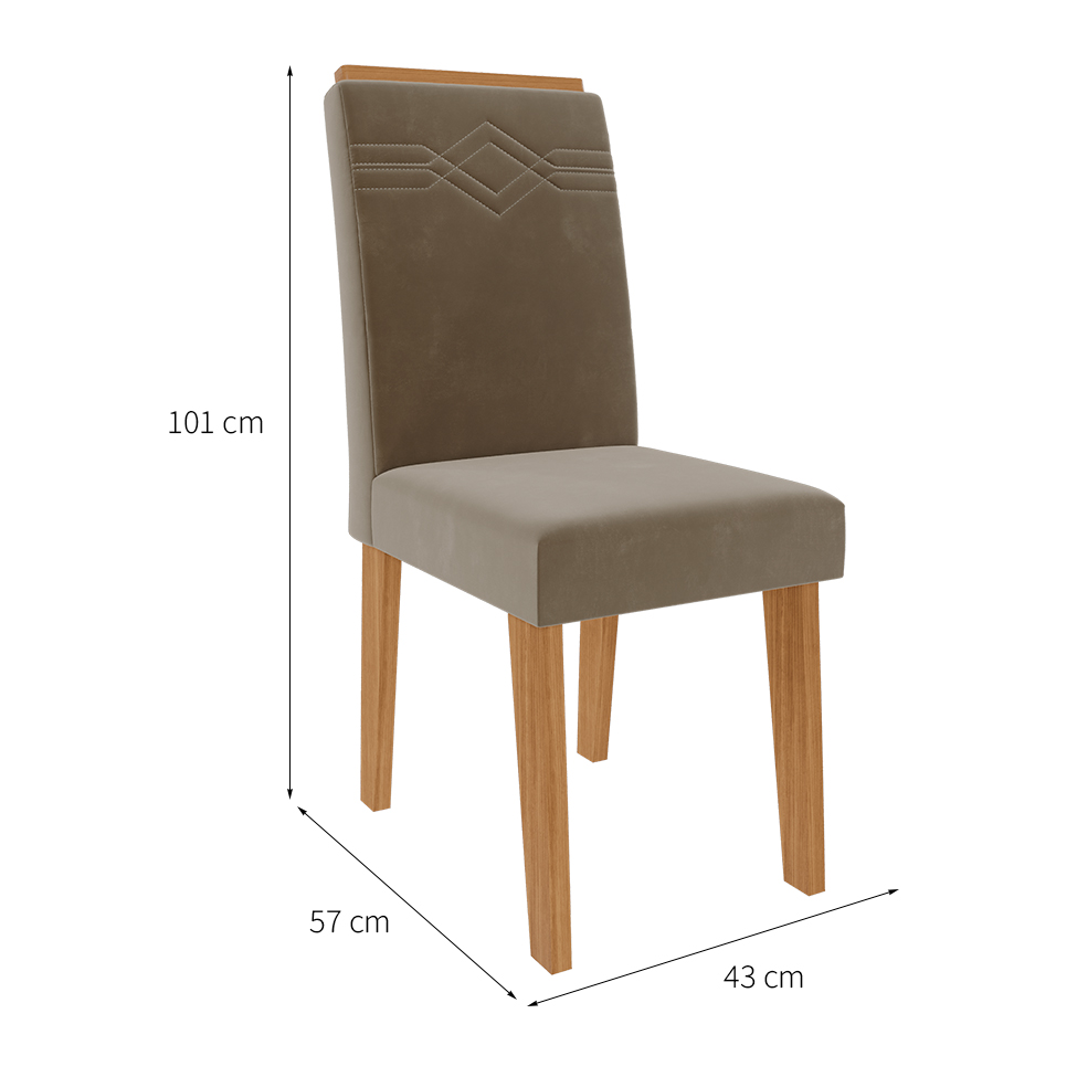 Conjunto de Mesa de Jantar Quadrada com Tampo de Vidro Off White Ana e 8 Cadeiras Tais Suede Joli e Nature